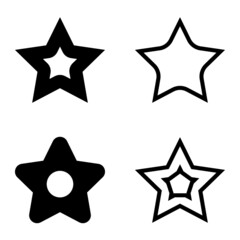 Stars Flat Icon Set Isolated On White Background