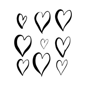 Simple doodle heart for valentine's day. Hand drawn heart, isolated on white backdrop. Vector illustration for  cards, posters, wrapping and design. 