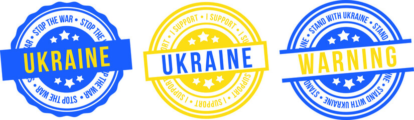 Stop the war against Ukraine Badge Set.