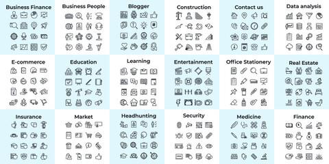 288 icon set symbol template for graphic and web design collection logo vector illustration