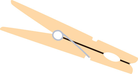 Clothes Pin Colored Illustration