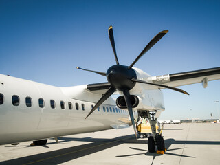 propeller aircraft at the airport