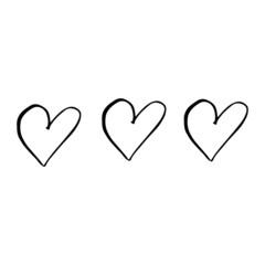 Simple doodle heart for valentine's day. Hand drawn heart, isolated on white backdrop. Vector illustration for  cards, posters, wrapping and design. 