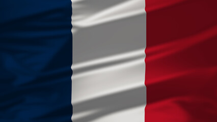4K animation of the waving flag of France