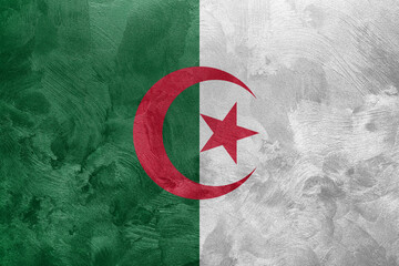 Textured photo of the flag of Algeria.