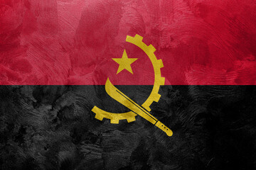 Textured photo of the flag of Angola.
