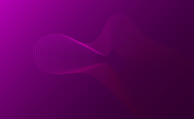 Background of curved lines. Vector illustration of a set of curved lines with transitions in purple. A sketch for creativity.
