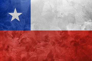 Textured photo of the flag of Chile.