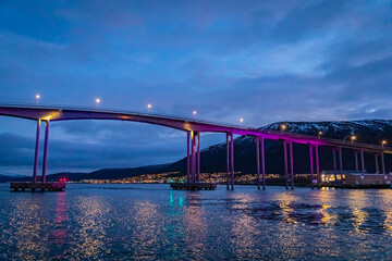 Fototapeta premium Tromso Bridge, Tromso is a city in Tromso Municipality in Troms og Finnmark county, Norway