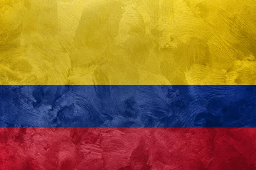 Fototapeten Textured photo of the flag of Colombia. © Lalandrew
