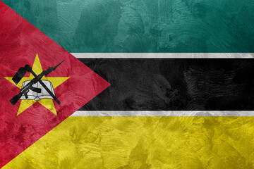 Textured photo of the flag of Mozambique.
