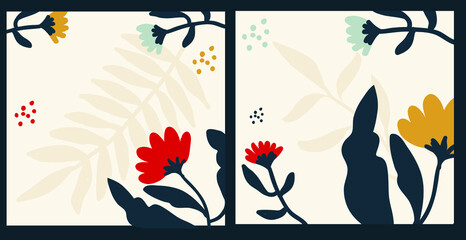 Leaf and flower pattern design Vector illustration modern design.	