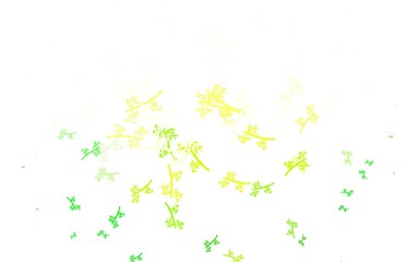 Light Green, Yellow vector abstract backdrop with branches.