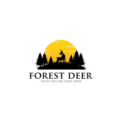 Expedition adventure wild deer logo icon vector template.