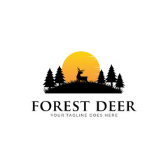 Expedition adventure wild deer logo icon vector template.