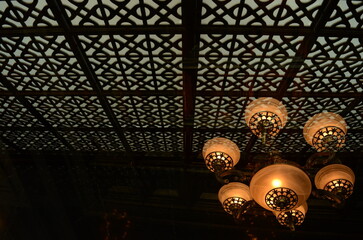 Fototapeta na wymiar room divider pattern with chandelier accessories. negative space