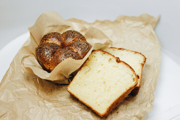 There are three loaves of bread in the photo.