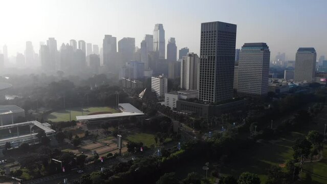 view of Jakarta city in the morning