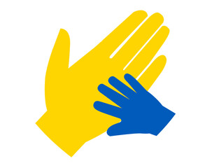 Ukraine Flag Emblem Hands Symbol Abstract National Europe Vector illustration Design