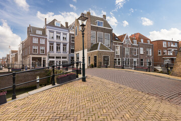 Fototapeta na wymiar Cityscape of the center of the medieval city of Dordrecht.