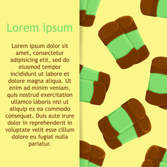 Seamless pattern from traditional Swedish sweets dammsugare. Vector cartoon background.