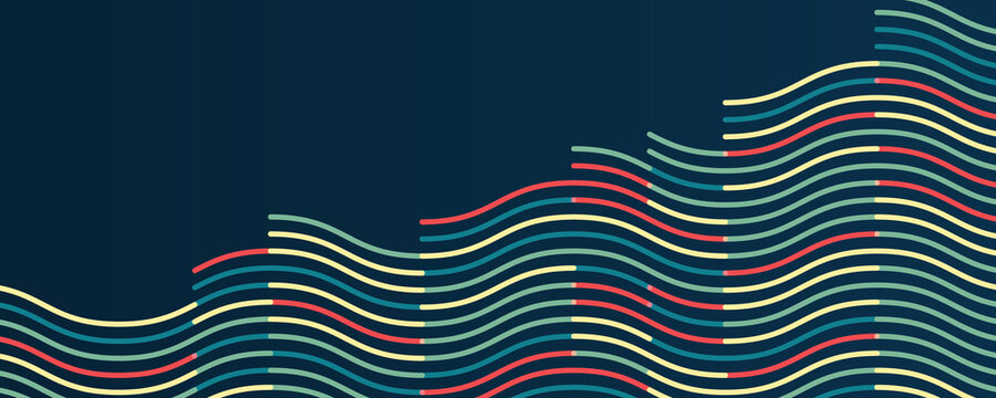 Data sorting process. Big data stream futuristic infographics. File structuring, machine learning. Big data visualization. A dynamic array of information consisting of multi-colored lines and waves.