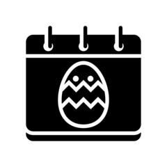 Easter Calendar vector Solid Icon Design illustration. Easter Symbol on White background EPS 10 File