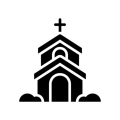 church vector Solid Icon Design illustration. Easter Symbol on White background EPS 10 File