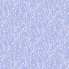 Vector seamless half-drop pattern, with leaves