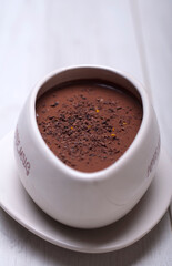 Hot chocolate drink , hot chocolate , Tasty hot chocolate drink in small cup , Gourmet Hot Chocolate Milk , Homemade hot chocolate , hot chocolate or cocoa in cup
