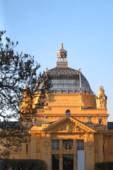 Historic Art Pavilion in Zagreb, Croatia in early spring.