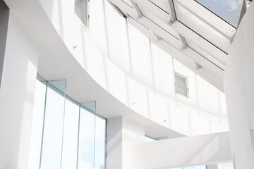 Closeup of a modern white building interior - Powered by Adobe