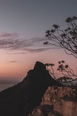 Foto op Canvas Kapstadt, South Africa, Südafrika, Landschaft, Reisen, Travel, Natur, Cape Town, Sonnenuntergang, Sunset, Lions Head, Kloof Corner, pink sky © Luise