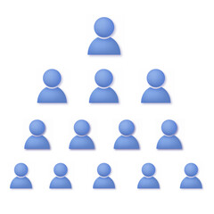 People pyramid with team leader. Vector