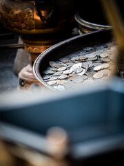 Trinkets and antique old objects from the old district of the city of Damascus in Syria