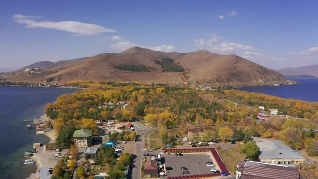 Aerial, Sevan Lake Peninsula, Armenia