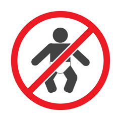 vector illustration of the no baby area icon