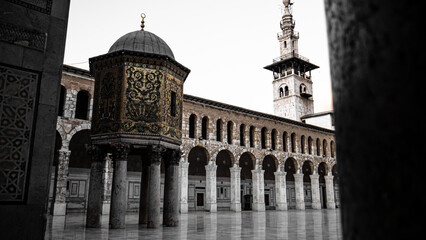 Omawi Mosque in the old district of city of Syria, Damascus