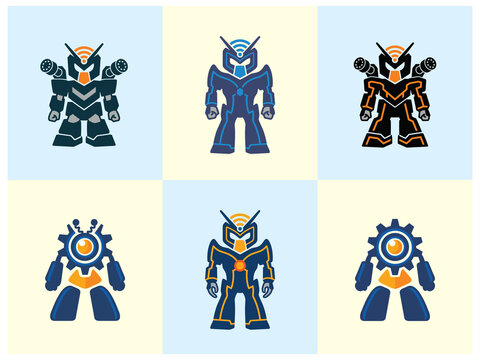 Cyber Robot illustration mascot design [vector]