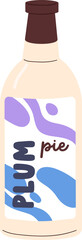 Plum Pie Flavor Drink Cartoon Illustration