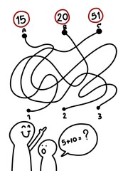 game of man cartoon find number background