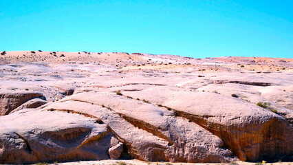 Desert mountains on the road to the city of Aqaba