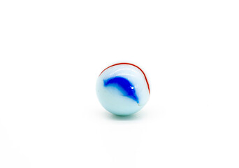 selective focus, Beautiful and colorful marble on white background