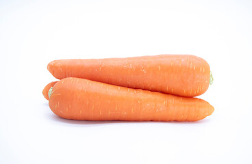 Close up, Fresh Carrot isolated on white background