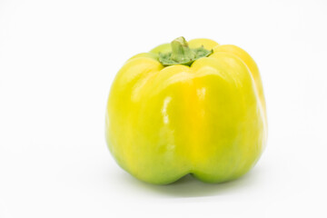yellow color bell peppers or capsicum isolated on white background.