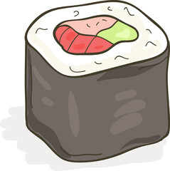 Sushi Maki Roll Hand Drawn Illustration © Good Studio