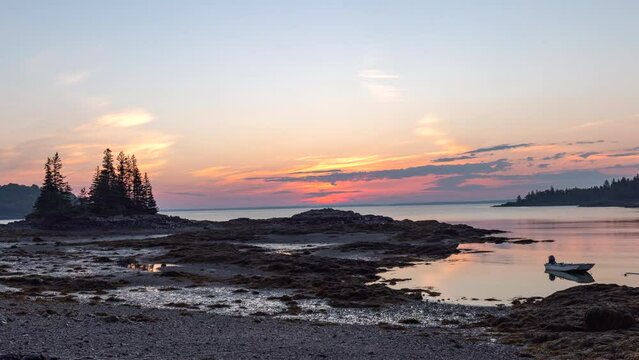 Maine Island Sunrise Low Tide