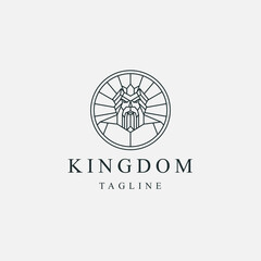 Ancient zeus kingdom  line logo icon design template flat vector - obrazy, fototapety, plakaty