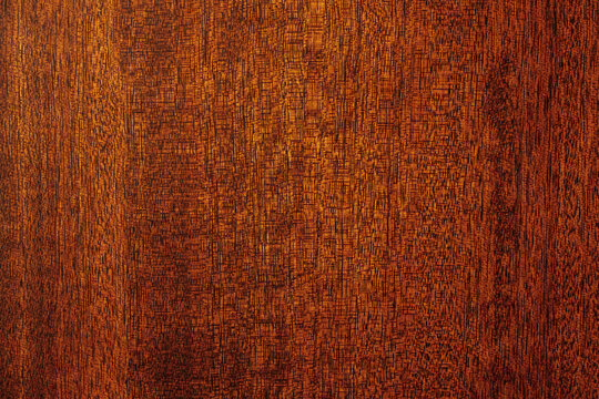 Lacquered wood. Blank background in full screen. Natural noble mahogany texture. Flat table surface.