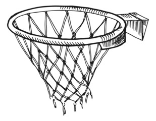 Basketball net sketch. Game hoop symbol. Sport sign © ONYXprj